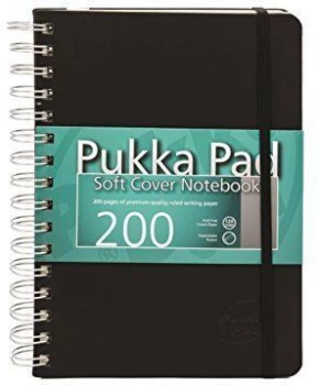 Kołonotatnik Pukka Pad Soft Cover, A5, w kratkę, 100 kartek, czarny