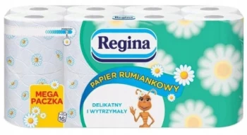 Papier toaletowy Regina Rumiankowy, 3-warstwowy, 16 rolek, biały