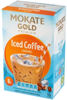 Kawa mrożona w saszetkach Mokate Gold Iced Coffee, karmelowy, 8 sztuk x 15g
