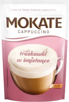 Kawa rozpuszczalna Mokate Cappuccino, truskawka w śmietance, 110g