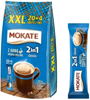 Kawa rozpuszczalna w saszetkach Mokate 2w1 Classic XXL, 24 sztuki x 14g