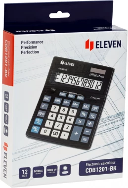 Kalkulator biurowy Eleven CDB1201-BK, 12 cyfr, czarny