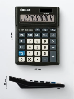 Kalkulator biurowy Eleven CMB1201-BK, 12 cyfr, czarny