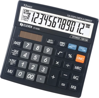 Kalkulator biurowy Eleven CT-555N, 12 cyfr, czarny