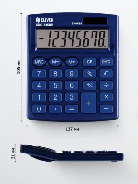 Kalkulator biurowy Eleven SDC-805NRNVE, 8 cyfr, granatowy