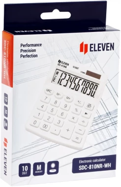 Kalkulator biurowy Eleven SDC-810NRWHE, 10 cyfr, biały