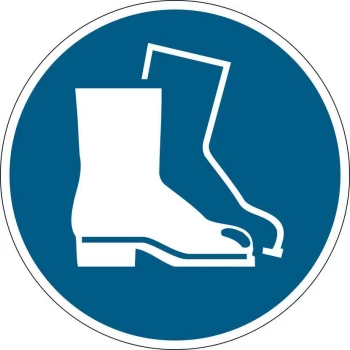 Naklejka podłogowa/znacznik Durable, symbol „Nakaz stosowania ochrony stóp”, 1 sztuka