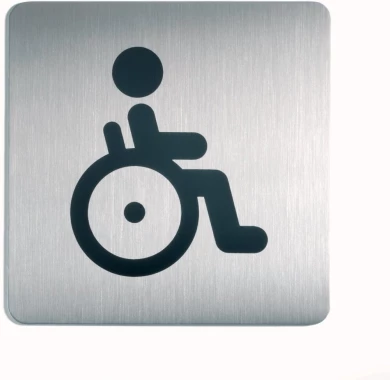 Tabliczka informacyjna Durable, "WC dla niepełnosprawnych", 150x150mm, srebrny