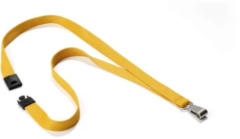 Taśma tekstylna z szerokim karabińczykiem Durable Soft Colour, 44cm, 10 sztuk, żółty