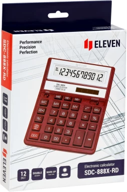 Kalkulator biurowy Eleven SDC-888XRD, 12 cyfr, czerwony