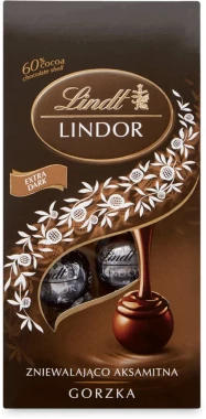 Praliny Lindt Lindor Extra Dark, czekolada gorzka 60%, 100g