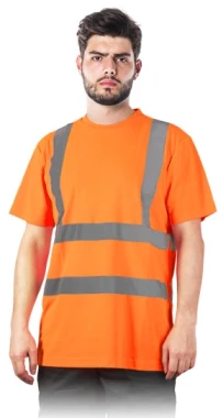 T-shirt odblaskowy Reis Tsroute, gramatura 140g, rozmiar L, pomarańczowy