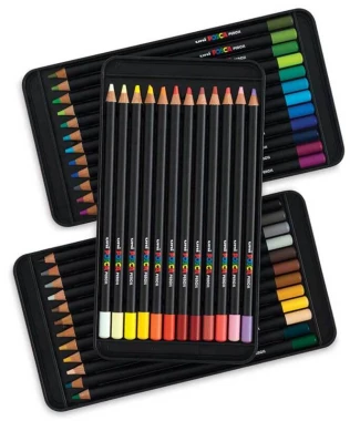 Kredki ołówkowe Uni Posca Pencil, w etui, 36 kolorów