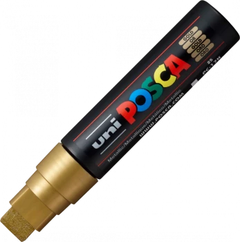 Marker z farbą plakatową Uni Posca PC-17K, ścięta, 15mm, złoty