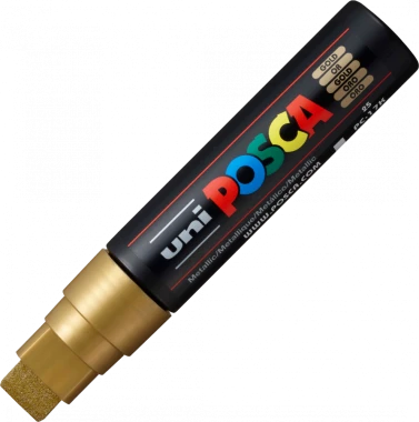 Marker z farbą plakatową Uni Posca PC-17K, ścięta, 15mm, złoty