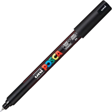 Marker z farbą plakatową Uni Posca PC-1MR, 0.7mm, czarny