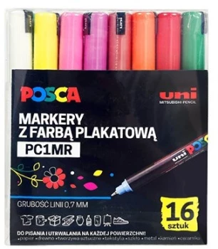 Marker z farbą plakatową Posca PC-1MR, 0.7mm, 16 sztuk, mix kolorów