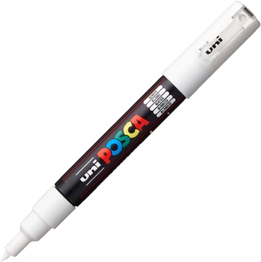 Marker z farbą Posca PC-1M, okrągła, 0.7mm, biały