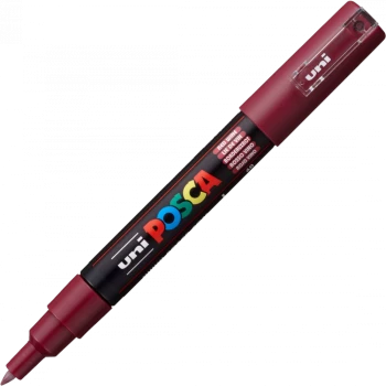 Marker z farbą Uni Posca PC-1M, okrągła, 0.7mm, czerwony ciemny