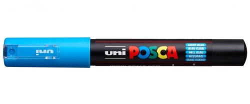 Marker z farbą Uni Posca PC-1M, okrągła, 0.7mm, jasnoniebieski