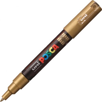 Marker z farbą Uni Posca PC-1M, okrągła, 0.7mm, złoty