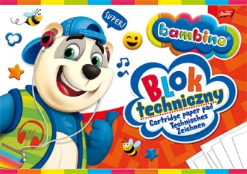Blok techniczny Bambino, A4, 10 kartek, biały