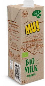 Mleko ekologiczne UHT do spieniania Wart-Milk MU! Bio Organic, 3.8%, 1l