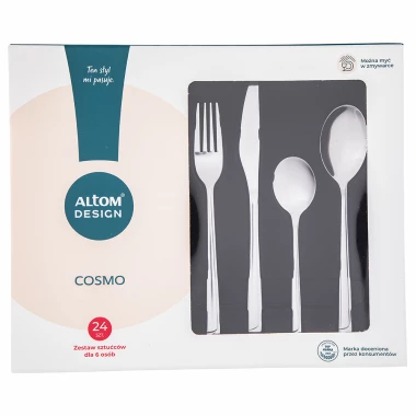 Komplet sztućców Altom Design Cosmo, 24 sztuki, w pudełku, srebrny