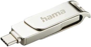 Pendrive Hama C-Rotate Pro, 64GB, obracany, USB 3.0, srebrny