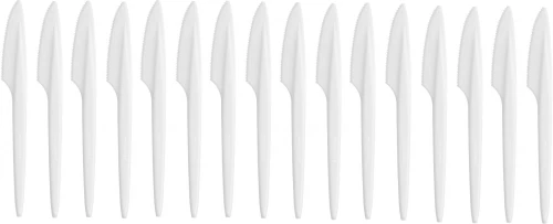 Noże wielorazowe Bittner Premium, 17.5cm, plastik, 100 sztuk, biały