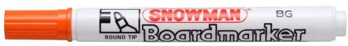 Marker suchościeralny Snowman Boardmarker, okrągła, 1.5-3mm, pomarańczowy