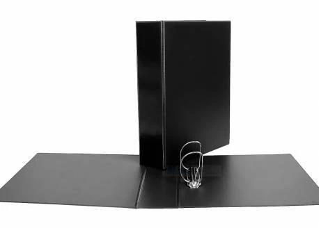 Segregator panoramiczny Biurfol, A4, szerokość grzbietu 65mm, 2 ringi, czarny