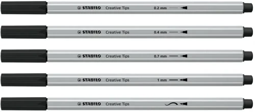 Zestaw Stabilo Creative Tips Arty 89/5-1-20, 5 sztuk, w etui, czarny
