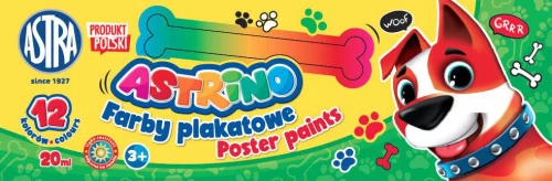 Farby plakatowe Astra Astrino, 20ml, 12 sztuk, mix kolorów