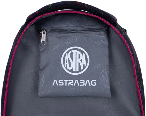 Plecak szkolny Astra Astrabag LO&VE AB330, trzykomorowy, 20l, czarno-różowy