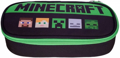 Piórnik saszetka Astra Minecraft AC5 Alex&Steven, bez wyposażenia, 22x11x5.5cm, czarno-zielony