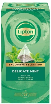 Herbata ziołowa w piramidkach Lipton Exclusive Selection Delicate Mint, 25 sztuk x  1.1g