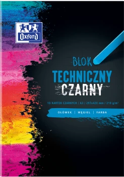 Blok techniczny Oxford, A3, 10 kartek, czarny