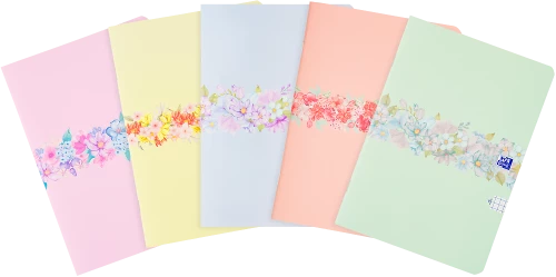 Zeszyt w kratkę Oxford Flowers, A5, miękka oprawa, 60 kartek, mix wzorów