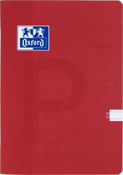 Zeszyt przedmiotowy  w linie Oxford J. Polski, A5, miękka oprawa, 60 kartek, czerwony