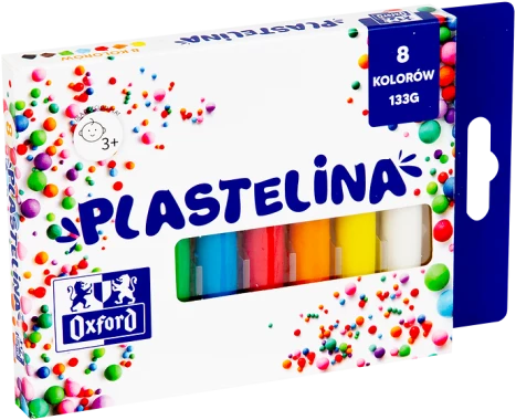 Plastelina Oxford mix kolorów, 8 kolorów, 133g