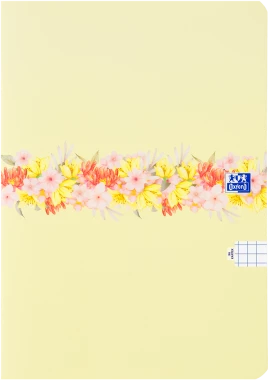 Brulion w kratkę Oxford Flowers, B5, miękka oprawa, 96 kartek, mix wzorów