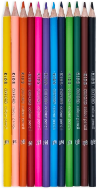 Kredki ołówkowe Oxford Kids, w tubie, 12 sztuk, mix kolorów