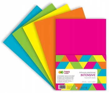 Arkusze piankowe Happy Color Intensive, A4, 5 arkuszy, 5 kolorów