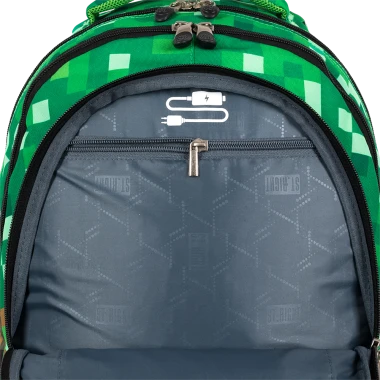 Plecak szkolny St.Right  BP4 PX, czterokomorowy, 26l, 43x32x20cm, brązowo-zielony