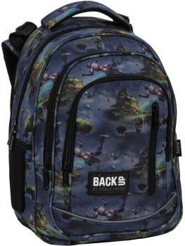 Plecak szkolny BackUP 5 model R 40, trzykomorowy, 24l, 39x27x20cm, granatowy