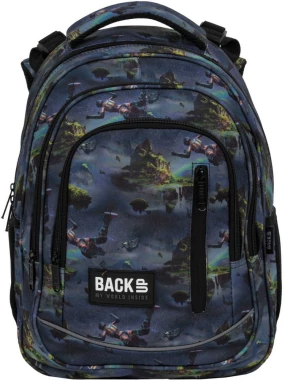 Plecak szkolny BackUP 5 model R 40, trzykomorowy, 24l, 39x27x20cm, granatowy