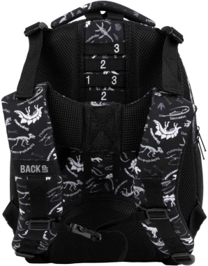 Plecak szkolny BackUP 4 model R 114, trzykomorowy, 24l, 39x27x20cm, czarny