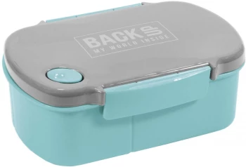 Lunchbox BackUP 5, bez BPA, 3 komory, 17x11x7cm, szaro-seledynowy