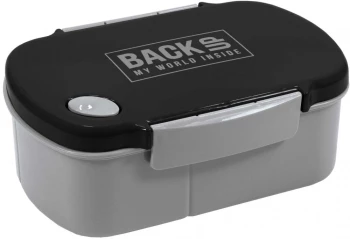 Lunchbox BackUP 5, bez BPA, 3 komory, 17x11x7cm, czarno-szary